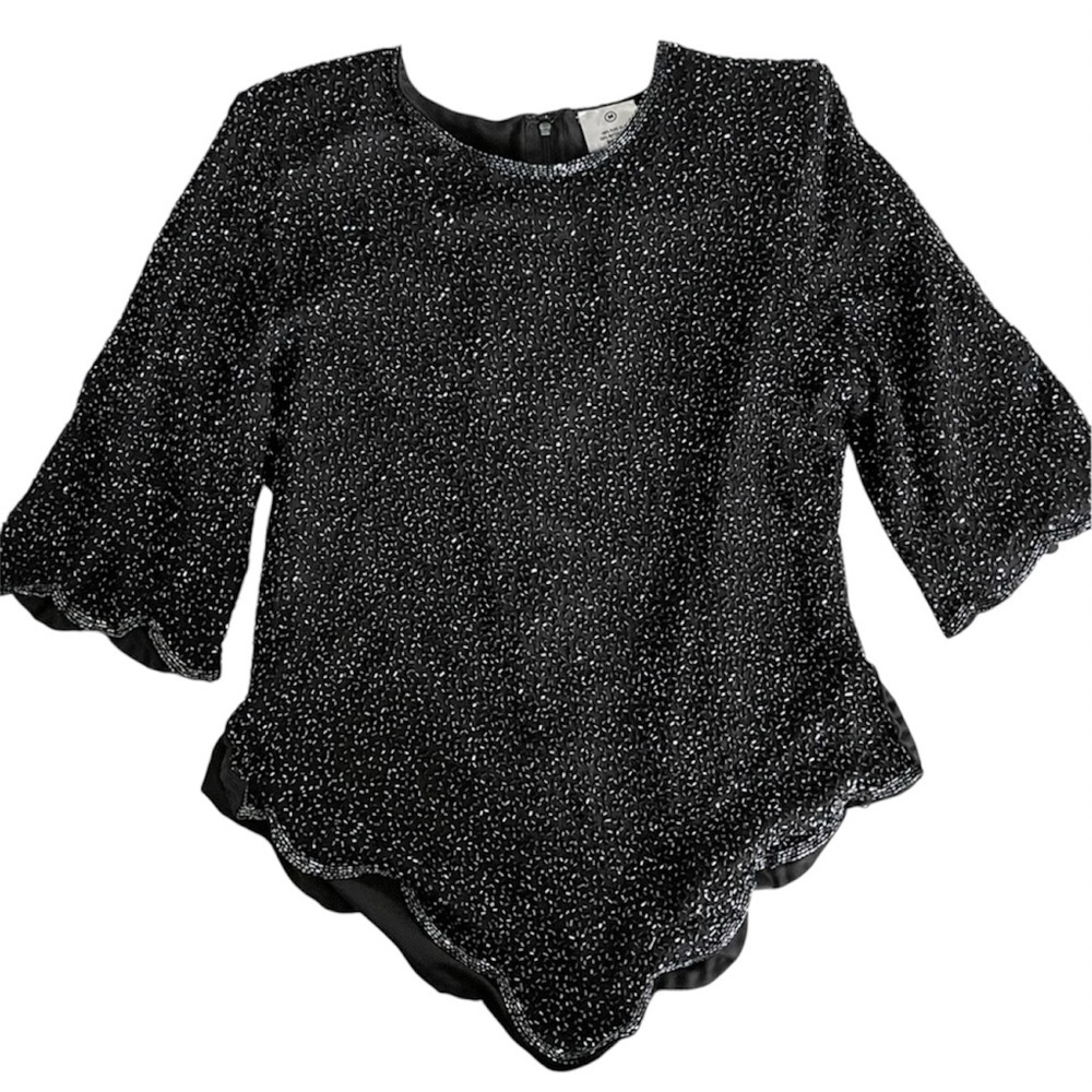 100% Pure Silk Sequined Blouse